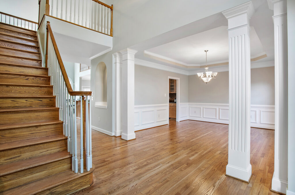 Foyer in Seattle, WA with white trim